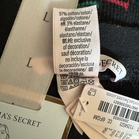 Victoria's Secret Black and Red Letter Print Pajama Set Size Large - Picture 6 of 6